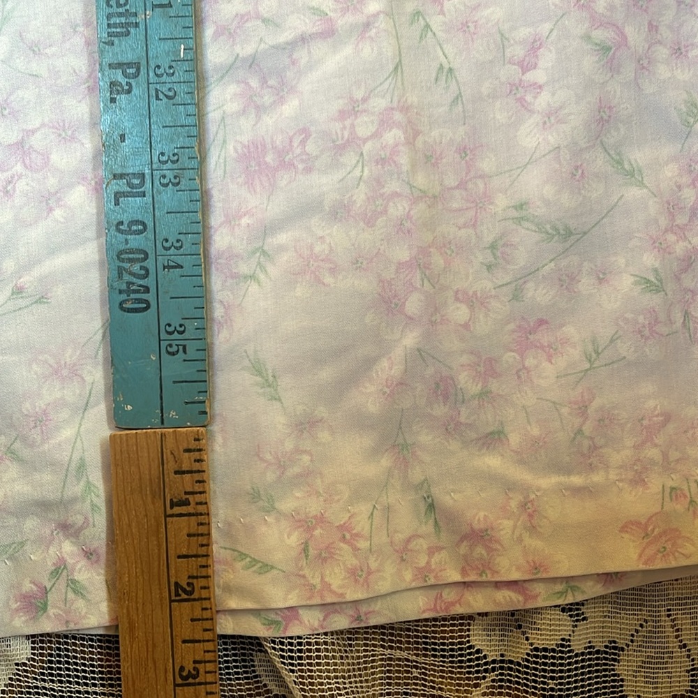 Vtg Lady Manhattan Nightgown Purple White Floral Snap Front Pocket - Picture 7 of 14